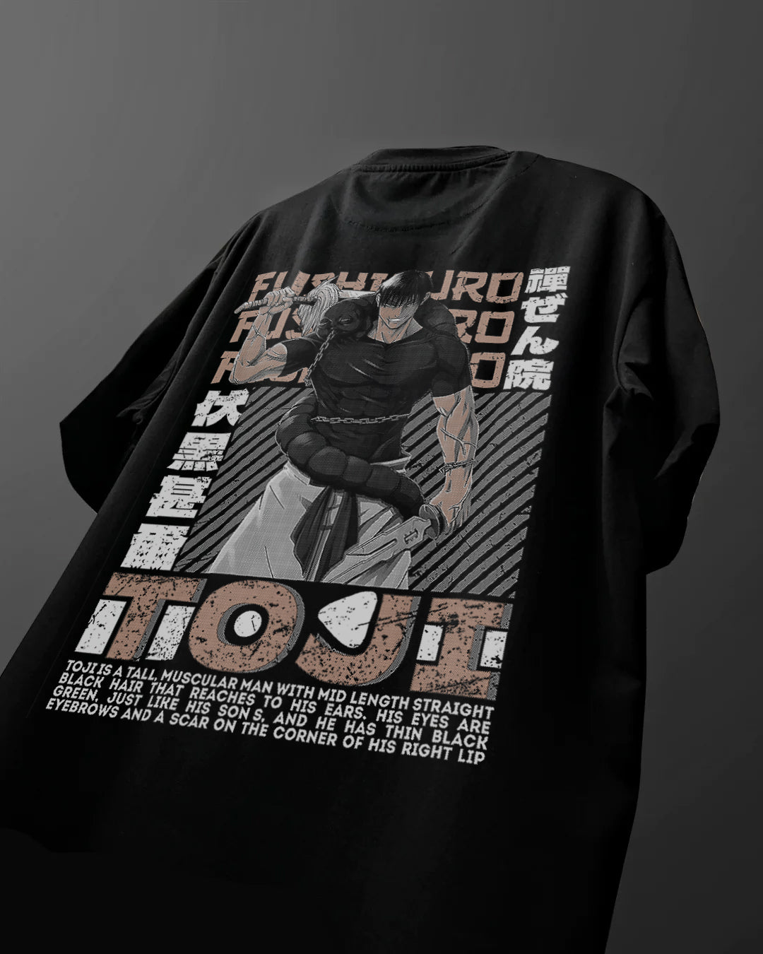 Toji men oversized graphic Back printed anime t shirt