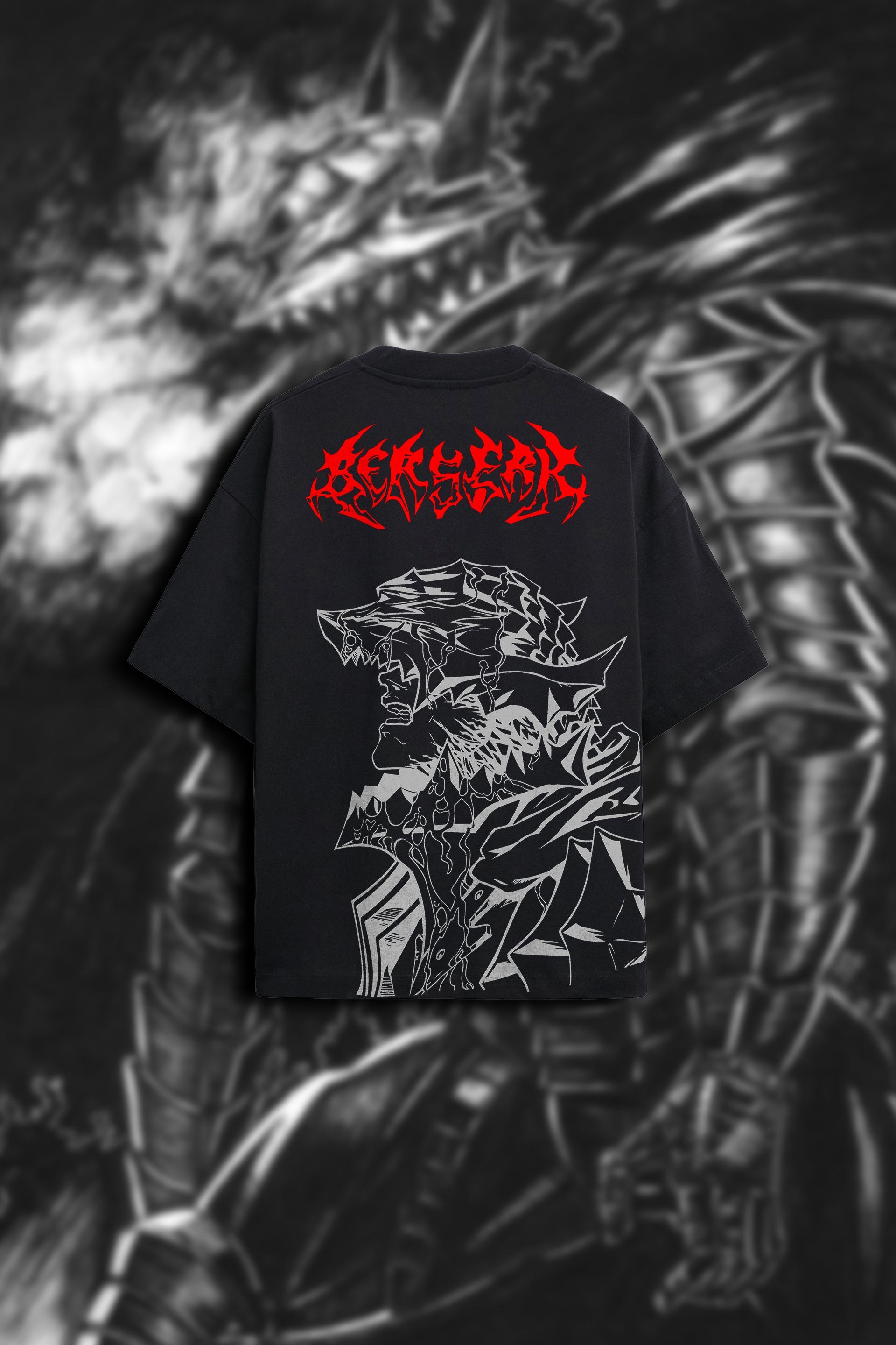 Berserk Black Oversized Printed t shirt Unisex